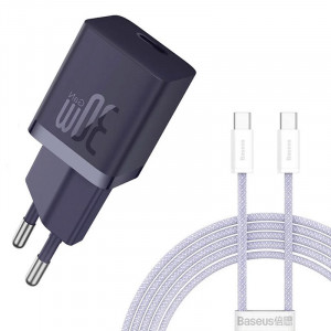 МЗП Baseus GaN5 Fast Charger (mini) 30W (1USB-C) + кабель Type-C to Type-C (P10110902)
