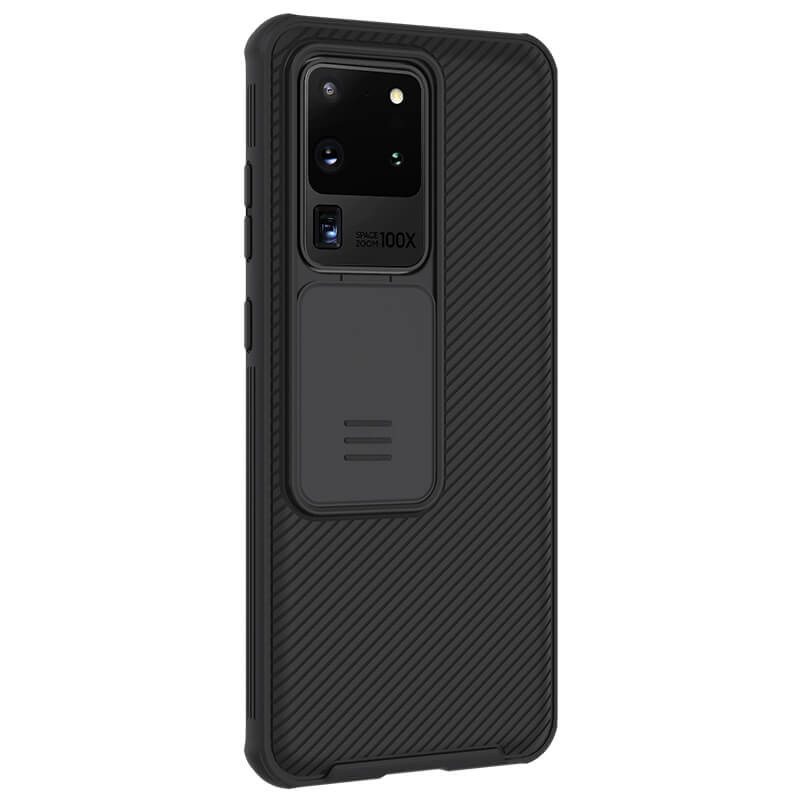 Фото Карбоновая накладка Nillkin Camshield (шторка на камеру) для Samsung Galaxy S20 Ultra (Черный / Black) в магазине vchehle.ua