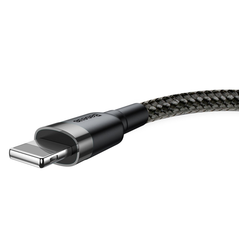 Фото Дата кабель Baseus Cafule Lightning Cable 1.5A (2m) (CALKLF-C) (Сірий / Чорний) в маназині vchehle.ua