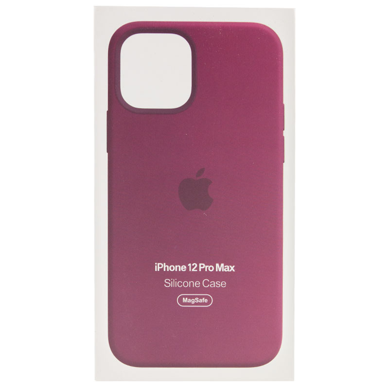 Купить Уценка Чехол Silicone case (AAA) with Magsafe and Animation для Apple iPhone 12 Pro Max (6.7") (Дефект упаковки / Бордовый / Plum) на vchehle.ua