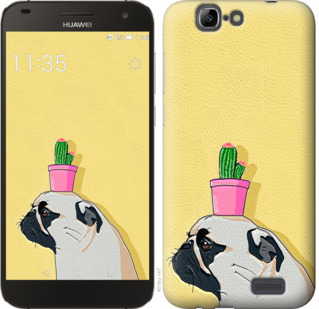 

Чехол Мопс с кактусом для Huawei Ascend G7 795805