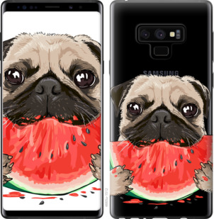 Чехол Мопс и арбуз для Samsung Galaxy Note 9 N960F
