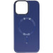 Кожаный чехол Bonbon Leather Metal Style with Magnetic Safe для Apple iPhone 15 (6.1") (Синий / Navy blue)