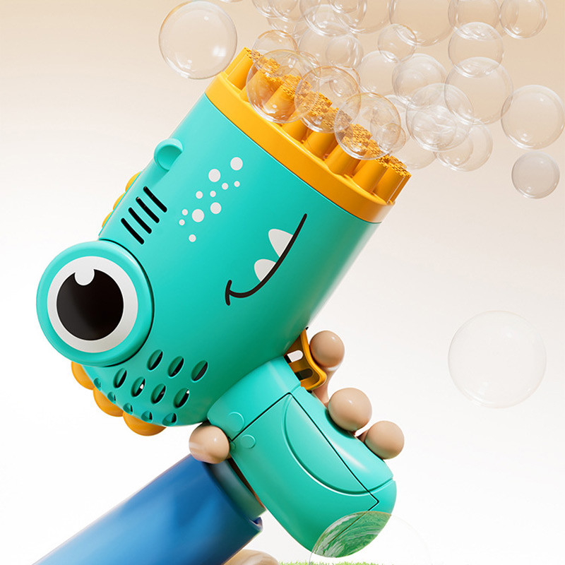Фото Пистолет для мыльных пузырей Dinosaur Bubble Gun с насадкой на 40 отверстий 50ml (Green) в магазине vchehle.ua