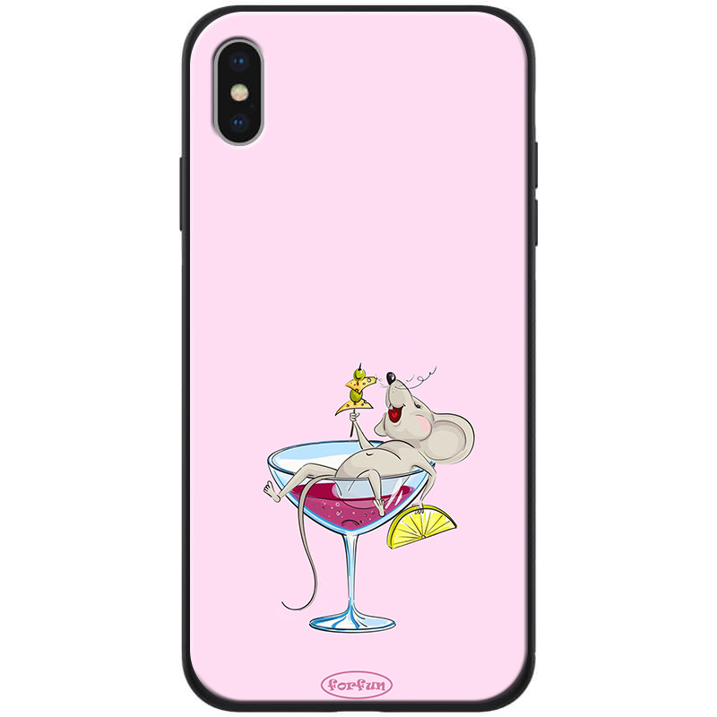 

TPU+PC чохол ForFun на Apple iPhone XS Max (6.5") (Миша в келиху / Рожевий) 788568