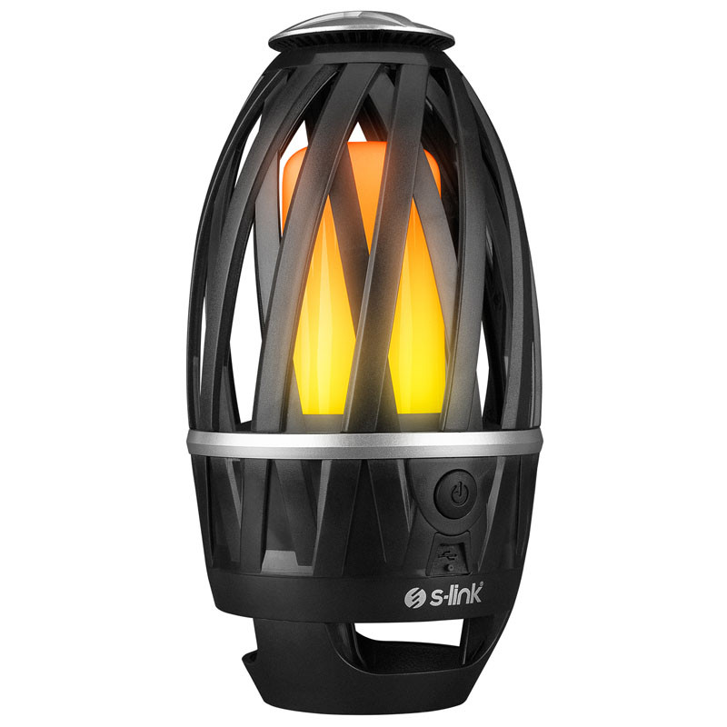 Фото Ліхтар акумуляторний S-link SL-F807 34 LED 1200mAh USB Rechargeable Flame Effect Decorative (Чорний) на vchehle.ua