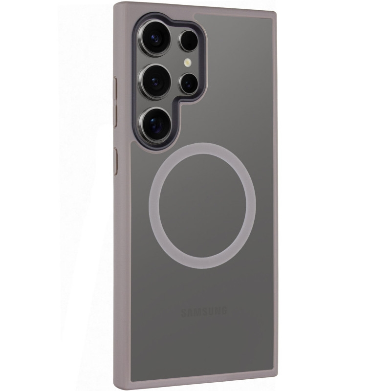 TPU+PC чохол Metal Buttons with Magnetic Safe Colorful на Samsung Galaxy S25 Ultra (Сірий / Grey)