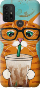 Чехол Зеленоглазый кот в очках для Motorola Moto G30