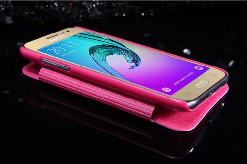 Кожаный чехол (книжка) Nillkin Sparkle Series для Samsung J200H Galaxy J2 Duos в магазине vchehle.ua