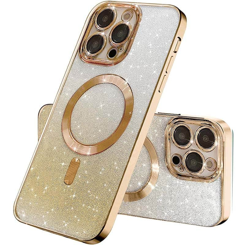 TPU чехол Delight case with Magnetic Safe с защитными линзами на камеру для Apple iPhone 15 Pro Max (6.7") (Золотой / Gold)