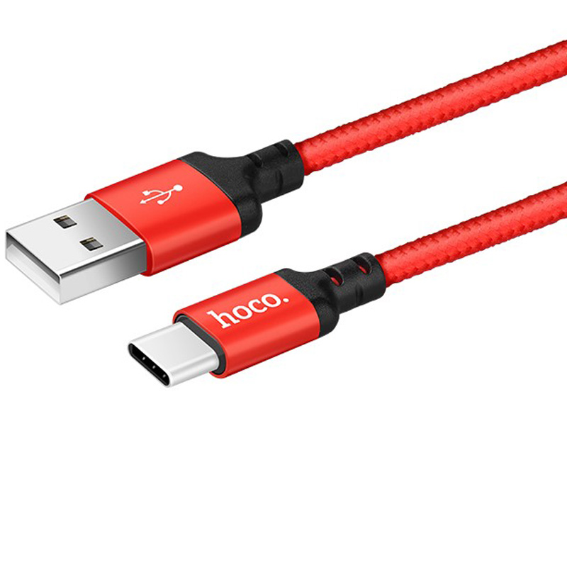 Фото Дата кабель Hoco X14 Times Speed USB to Type-C (1m) (Чорний / Червоний) на vchehle.ua