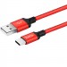 Фото Дата кабель Hoco X14 Times Speed USB to Type-C (1m) (Чорний / Червоний) на vchehle.ua