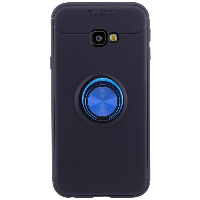 

TPU чехол Deen ColorRing под магнитный держатель для Samsung Galaxy J4+ (2018) (Черный / Синий) 665776