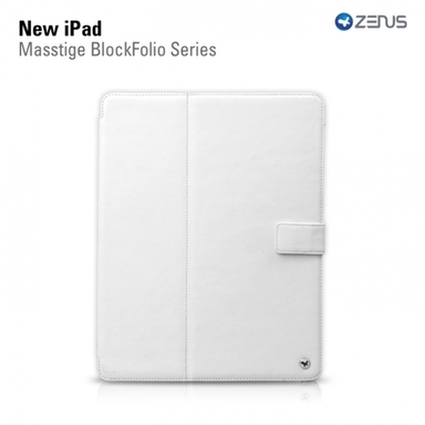 * Кожаный чехол Zenus Masstige Block Folio Series для Apple IPAD 3/2 (Белый)