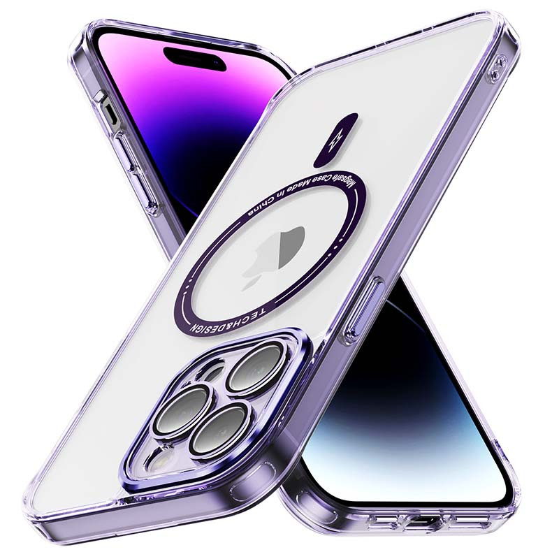 TPU+PC чехол Fullcolor with Magnetic Safe для Apple iPhone 14 Pro (6.1") (Purple)