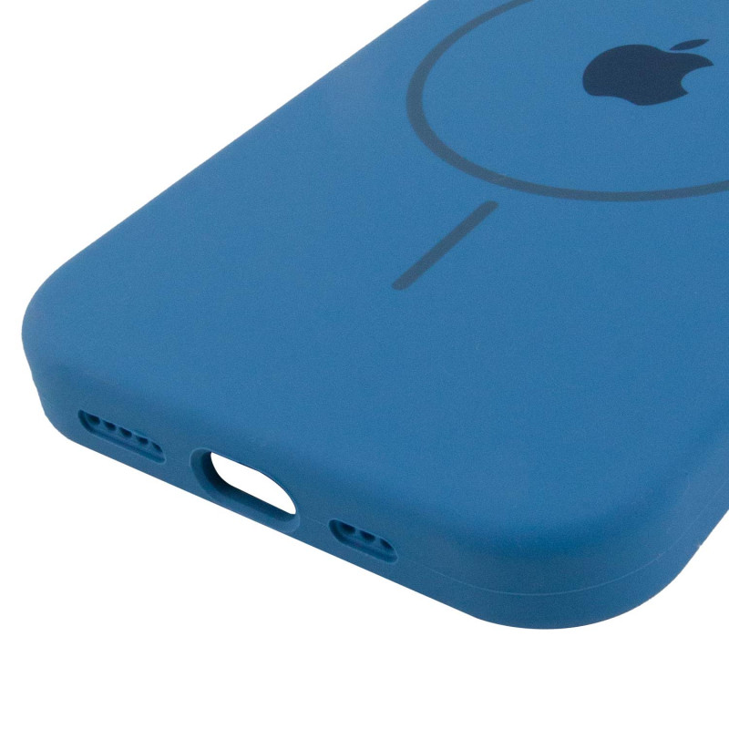 Купити Чохол Silicone Case Full Protective (AA) with Magnetic Safe на Apple iPhone 15 Plus (6.7") (Синій / Denim Blue) на vchehle.ua