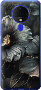 Чехол Черные цветы для Tecno Spark 6 KE7