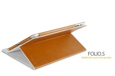 Кожаный чехол (2 цвета) SGP Folio.S Series для New iPad 3 / iPad 2