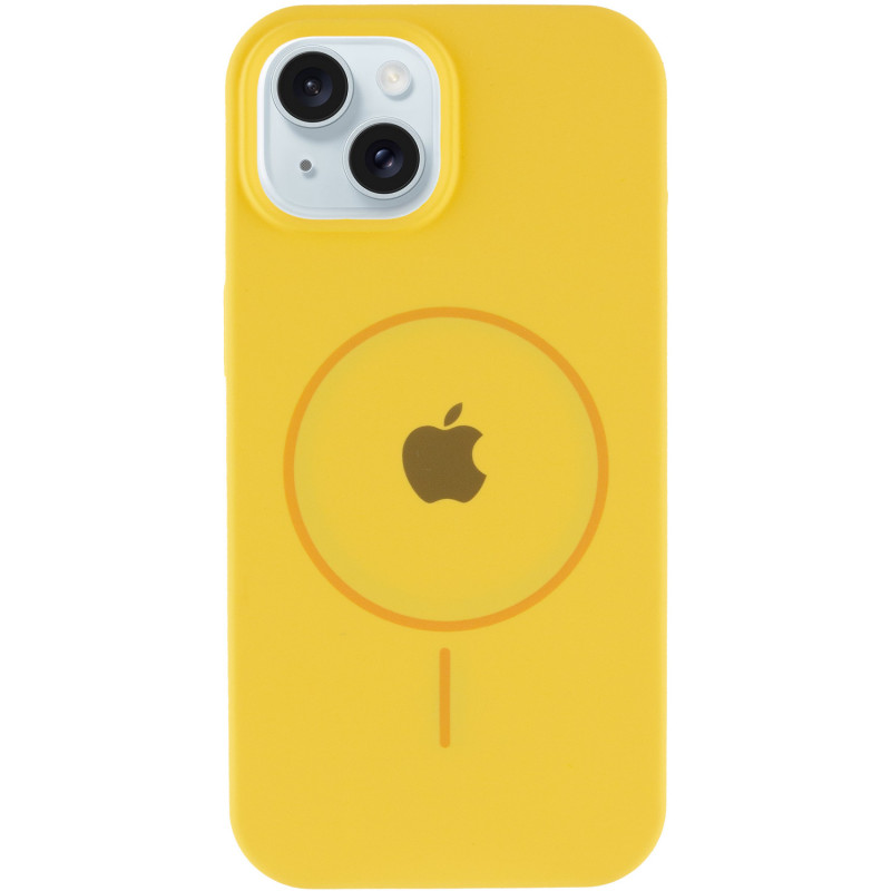 Фото Чохол Silicone Case Full Protective (AA) with Magnetic Safe на Apple iPhone 14 Plus (6.7") (Жовтий / Yellow) на vchehle.ua