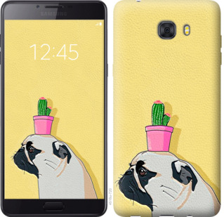 

Чехол Мопс с кактусом для Samsung Galaxy C9 Pro 795386