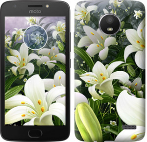 Чехол Белые лилии для Motorola Moto E4