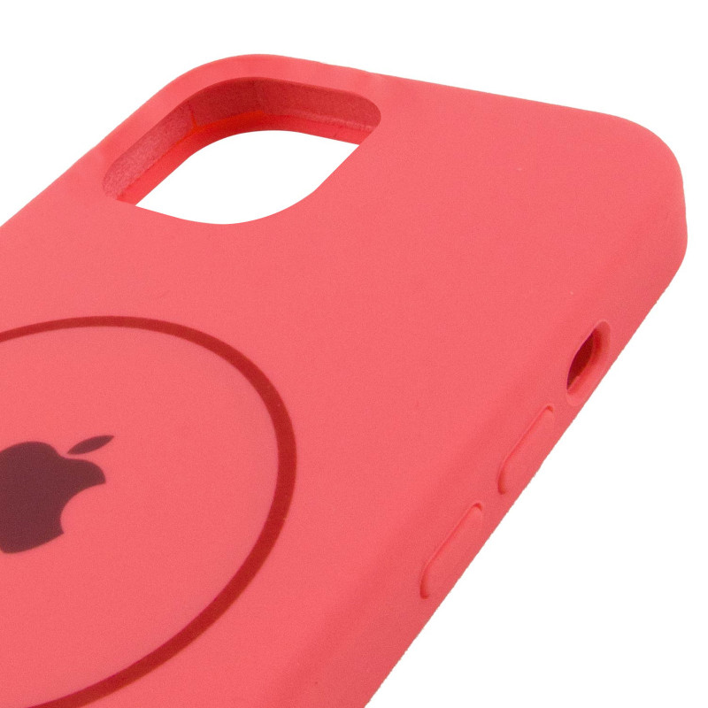 Чохол Silicone Case Full Protective (AA) with Magnetic Safe на Apple iPhone 11 Pro Max (6.5") (Арбузний / Watermelon red) в магазині vchehle.ua