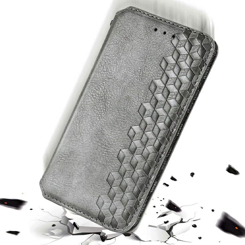 Замовити Шкіряний чохол-книжка GETMAN Cubic (PU) на Samsung Galaxy A21s (Сірий) на vchehle.ua