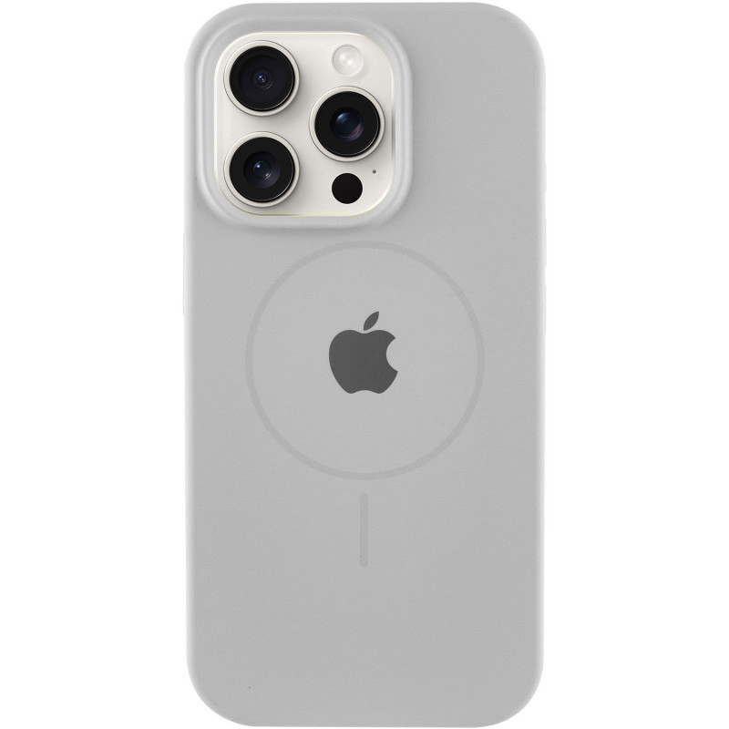 Чохол Silicone Case Full Protective (AA) with Magnetic Safe на Apple iPhone 14 Pro (6.1") (Сірий / Light Grey)