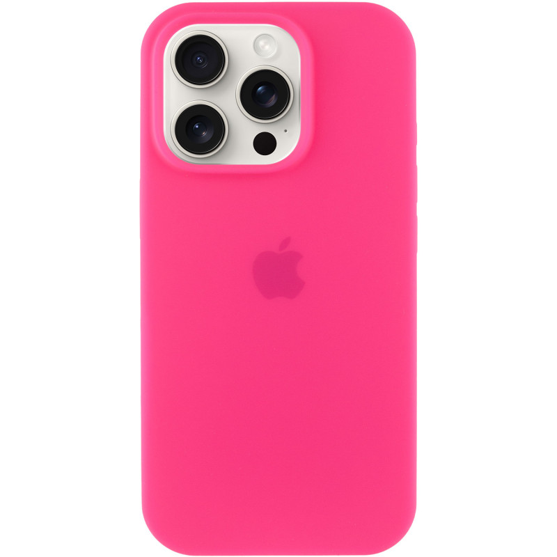 Чехол Silicone Case Full Protective (AA) для Apple iPhone 15 Pro (6.1") (Розовый / Barbie pink)