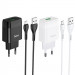 СЗУ Hoco C72Q Glorious QC3.0 18W (1USB-A) + кабель USB to MicroUSB