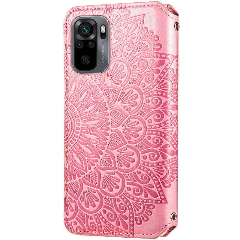 Фото Кожаный чехол книжка GETMAN Mandala (PU) для Xiaomi Redmi Note 10 / Note 10s (Розовый) в магазине vchehle.ua