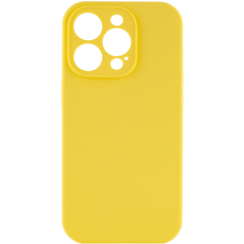 Чохол Silicone Case Full Camera Protective (AA) NO LOGO на Apple iPhone 15 Pro (6.1") (Жовтий / Yellow)