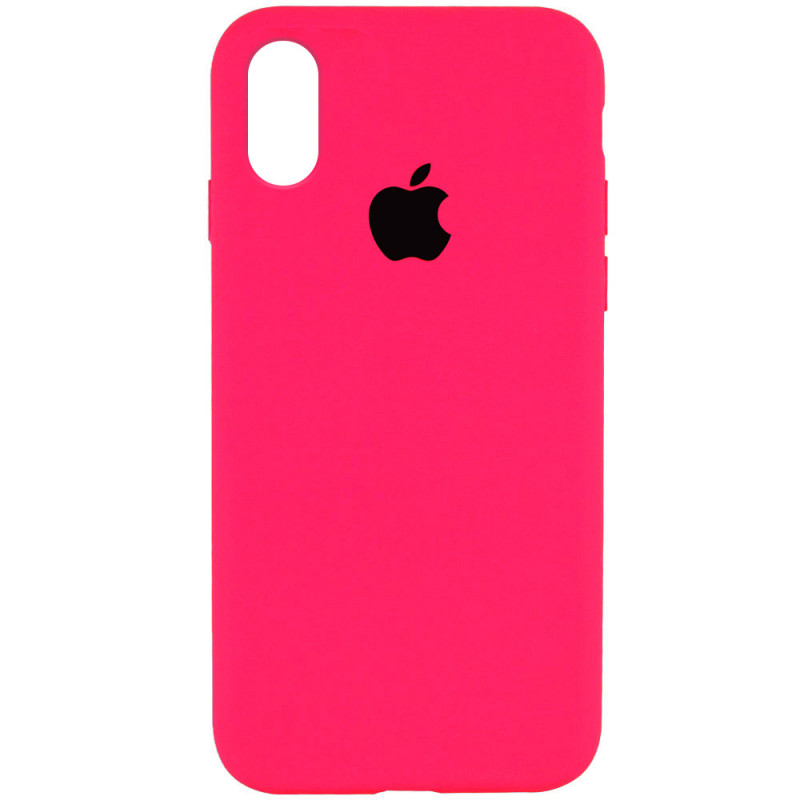 Чехол Silicone Case Full Protective (AA) для Apple iPhone XS Max (6.5") (Розовый / Barbie pink)