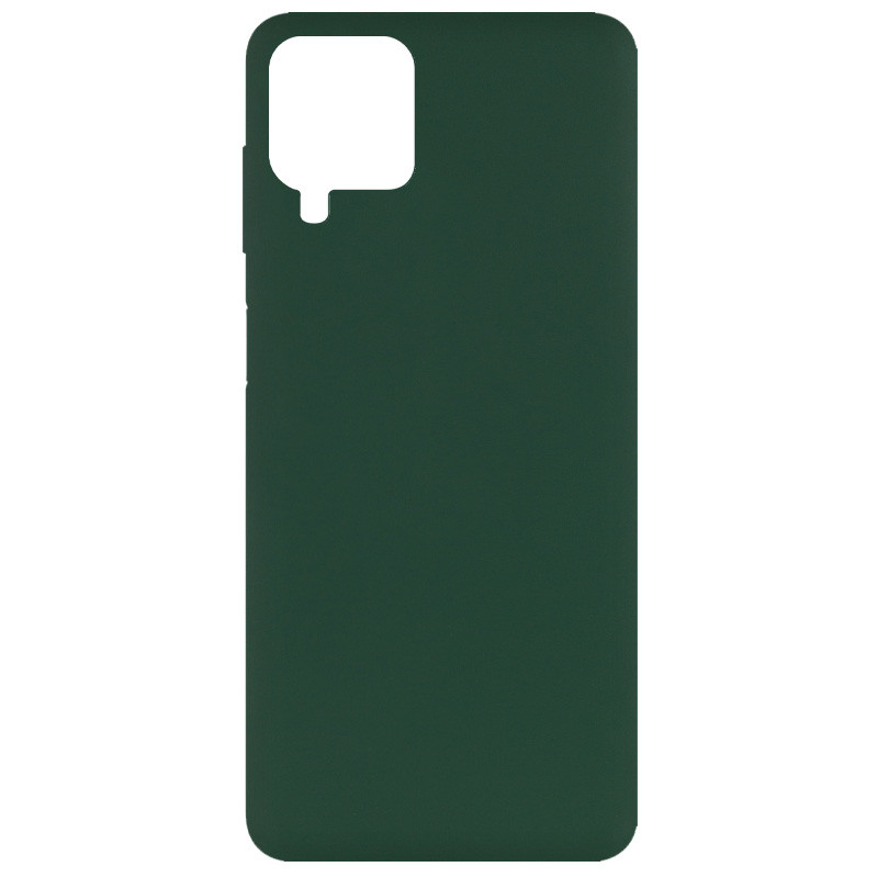 Чохол Silicone Cover Full without Logo (A) на Samsung Galaxy A12 (Дефект упаковки / Зелений / Dark Green)