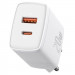 Фото СЗУ Baseus Compact Quick Charger 20W QC+PD (1USB-A/1C) (CCXJ-B) (White) на vchehle.ua