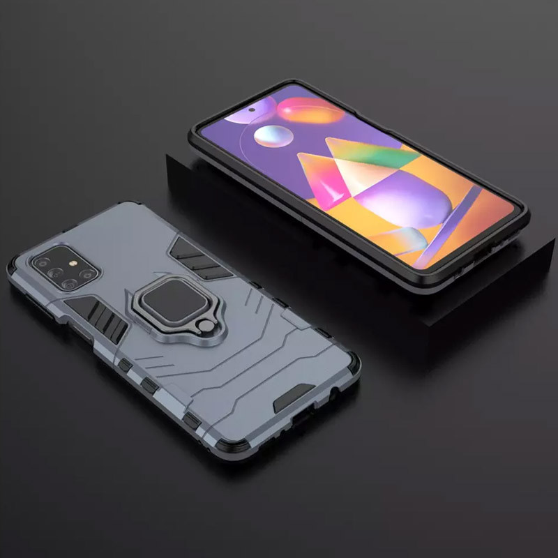 Фото Ударостійкий чохол Transformer Ring for Magnet на Samsung Galaxy M31s (Сірий / Metal slate) в маназині vchehle.ua