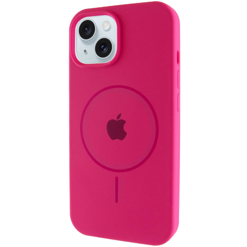 Чохол Silicone Case Full Protective (AA) with Magnetic Safe на Apple iPhone 15 Plus (6.7") (Малиновий / Dragon Fruit)