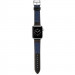 Ремешок джинс+кожа для Apple Watch 42/44mm (Синий / Черный)