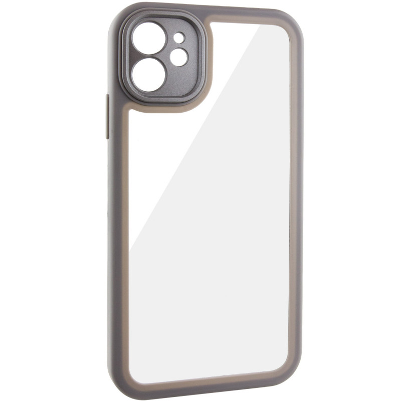 Фото TPU чохол Transparent + Colour 1,5mm на Apple iPhone 11 (6.1") (Grey) в маназині vchehle.ua