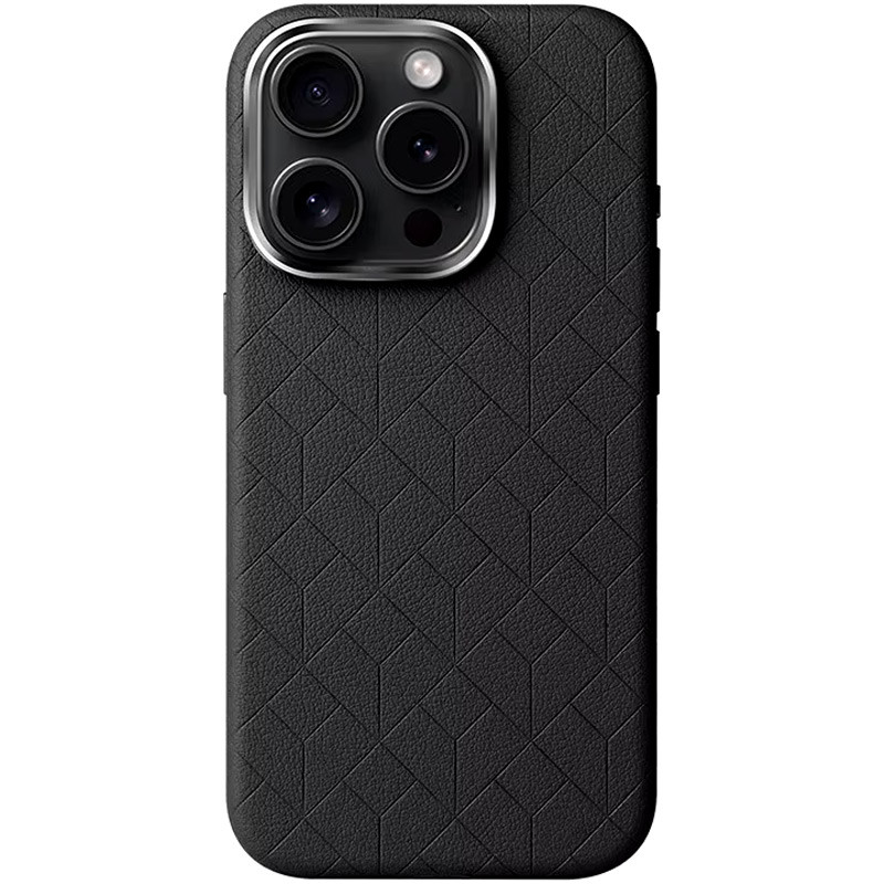 Шкіряний чохол Carved with Magnetic Safe на Apple iPhone 16 Pro Max (6.9") (Black)