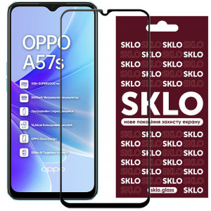 Захисне скло SKLO 3D (full glue) на Oppo A57s / A77 / A77s