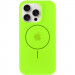 Чохол Silicone Case Full Protective (AA) with Magnetic Safe на Apple iPhone 15 Pro Max (6.7") (Салатовий / Neon green)