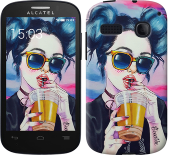 

Чохол Арт-дівчина в окулярах на Alcatel One Touch Pop C3 4033D 247284