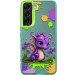 TPU+PC чохол TakiTaki Graffiti magic glow на Samsung Galaxy S22 (Baby dragon / Green)