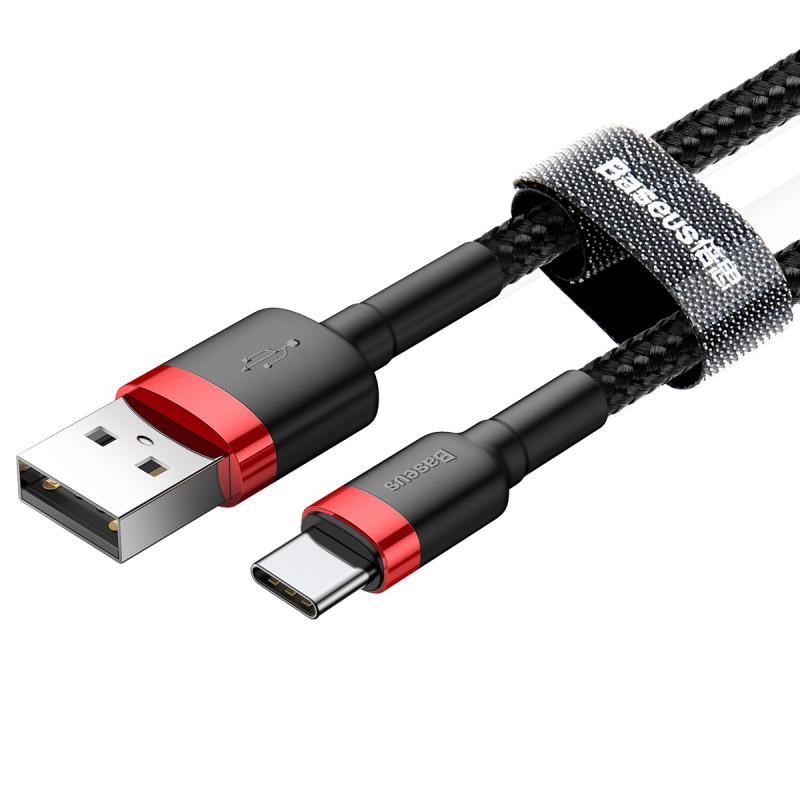 

Дата кабель Baseus Cafule Type-C Cable 3A (0.5m) (CATKLF-A) (Красный / Черный) 870840