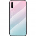 TPU+Glass чехол Gradient HELLO для Xiaomi Redmi 9A (Розовый / Мятный)