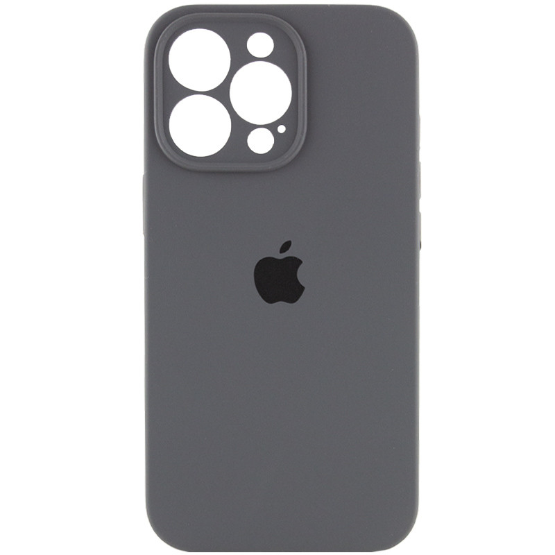 Чехол Silicone Case Full Camera Protective (AA) для Apple iPhone 16 Pro (6.3") (Серый / Dark Gray)