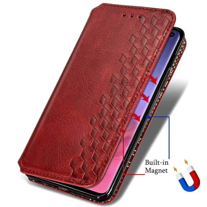Купить Кожаный чехол-книжка GETMAN Cubic (PU) для Huawei Y6p (Красный) на vchehle.ua
