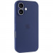 Чохол Silicone Case Full Camera Protective (AA) на Apple iPhone 16 (6.1") (Синій / Deep navy)