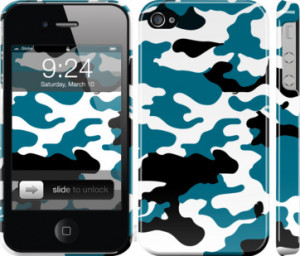 Чехол Камуфляж прозрачный фон для iPhone 4